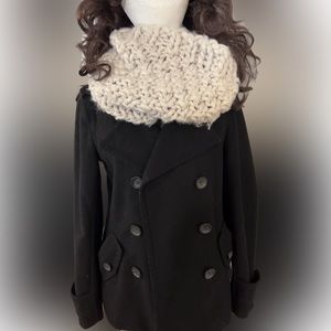 Gap Black Wool Pea Coat Size Small